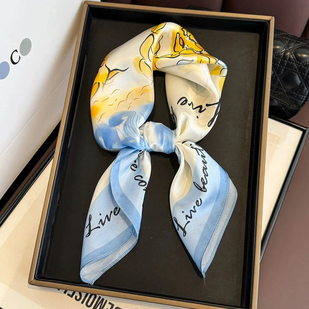 Elegant 100% Natural Silk Square Scarf