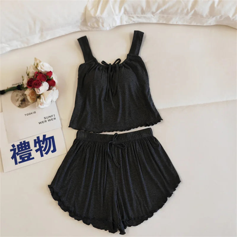 Modal Sleeveless Pajama Two-Piece Set