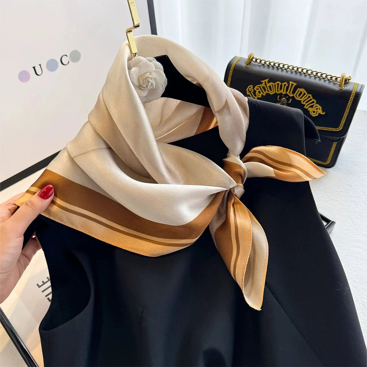 Elegant 100% Natural Silk Square Scarf