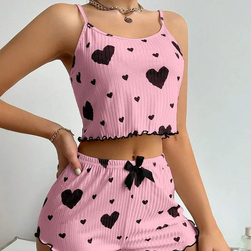Soft Printed Tank and Shorts Sleepwear