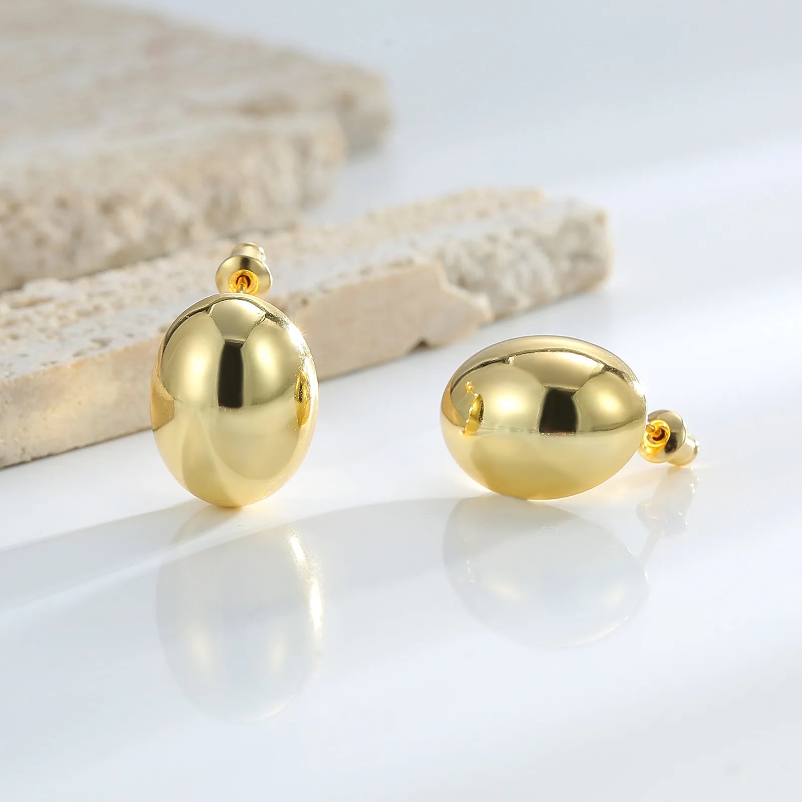 Lightweight Smooth Gold Teardrop Earrings