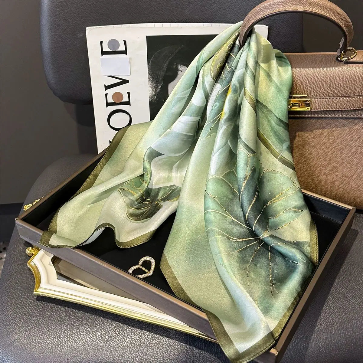 Elegant 100% Natural Silk Square Scarf